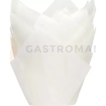 Kuchyňská sůl Košíčky na cupcake - tulipán, průměr 5 cm, 36 ks, bílé | HOUSE OF MARIE, HM5965