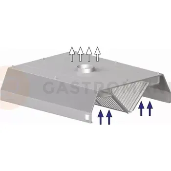 Digestoř Závěsná trapézová digestoř 4300x2200x450 mm | STALGAST, 9821022430