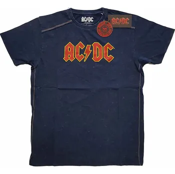 Pánská móda AC/DC tričko, Logo Snow Washed Blue, pánské XXL