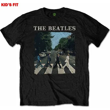 Karnevalový kostým The Beatles tričko, Abbey Road &amp; Logo Black, dětské XL velikost XL věk (7-8 let)