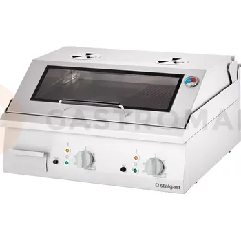 Kuchyňský gril Grilovací deska, elektrická 800x700x250 mm, hladká, s víkem, 8,1 kW | STALGAST, 9731190