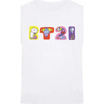Pánská móda BT21 tričko, Doodle Letters White, pánské S