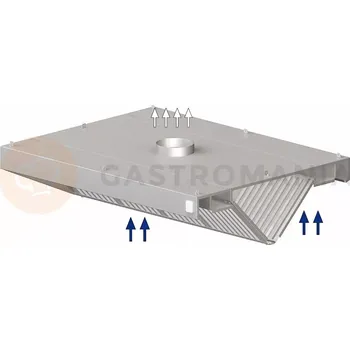 Digestoř Nerezová závěsná šikmá digestoř 2200x2400x450 mm | STALGAST, 9821124220