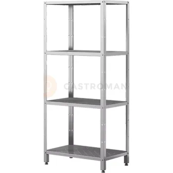 Ložnicová sestava Regálový díl montovaný z nerezové oceli, 4 perforované police 1000x600x1800 mm | ASBER, SSDP-1060