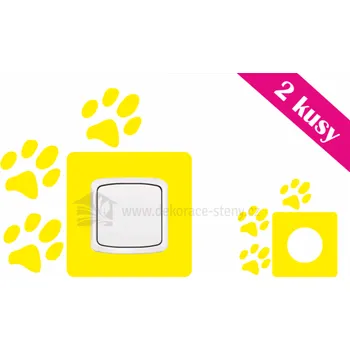 Samolepící dekorace Dekorace-steny.cz - Samolepky na vypínač - Psí tlapky - 520