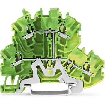 Elektroinstalační materiál WAGO Svorka 2002-2207 dvoupatrová 4vodičová pro ochranný vodič 2,5 mm², zelenožlutá 2002-2207