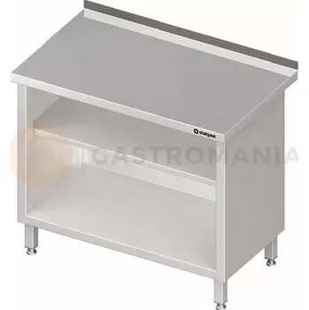 Kuchyňská linka Stůl nerezový přístěnný se dvěma policemi zavřený z jedné strany 700x700x850 mm | STALGAST, 980137070