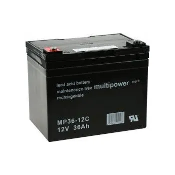 Záložní baterie Akumulátor MP36-12C cyklický provoz - Powery 12V 36Ah