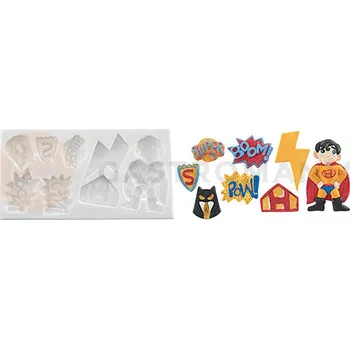 Kuchyňská sůl Forma na cukrovou hmotu SLK 1008 - hrdina, 175x90x20 mm | SILIKOMART, SLK1000 Super Hero