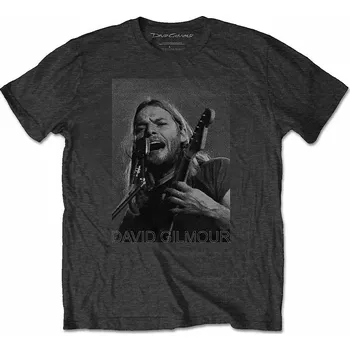 Pink Floyd tričko, David Gilmour On Microphone Grey, pánské S