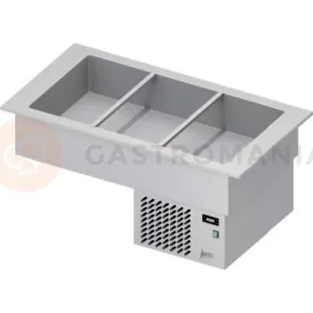 Výdejník vody Chladící vana na saláty 3xGN 1/1, vrchní deska z nerezové oceli, 1155x620x510 mm | STALGAST, ST 305