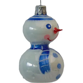 Vánoční ozdoba Vánoční ozdoba malý sněhulák a s modrou šálou