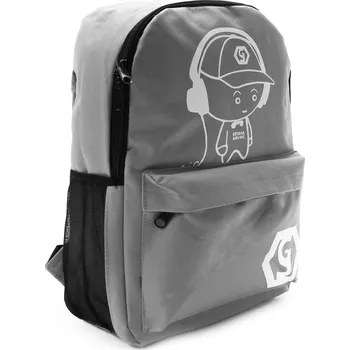 Školní batoh Světle šedý studentský zipový batoh s USB portem Ilfirino