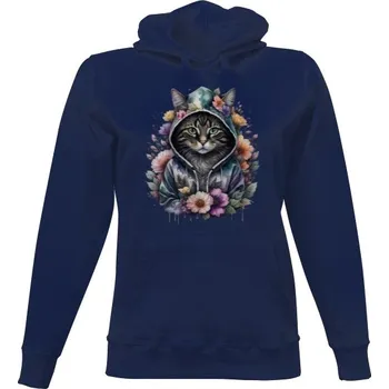 Dámská mikina Dámská mikina s kapucí s potiskem V mikině dámské