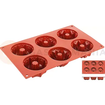 Kuchyňská sůl Silikonová forma s hranou na 6 báboviček 300x175x38 mm | CONTACTO, 6652/075