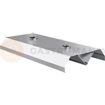 Digestoř Centrální gastronomická digestoř z nerezové oceli, odsávací, trapézová 3300x1800x450 mm | ASBER, CEH-3318/2