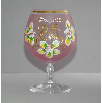 Sklenice Výroční sklenička Carmen 80 let růžová