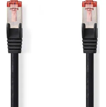 Síťový kabel Nedis síťový kabel S/FTP CAT6, zástrčka RJ45 - zástrčka RJ45, 10 m, LSZH, černá (CCGL85221BK100)