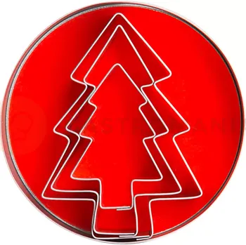 Výroba svíčky Nerezové vykrajovátka 3 ks, vánoční stromek 35-65 mm | CONTACTO, 635/003