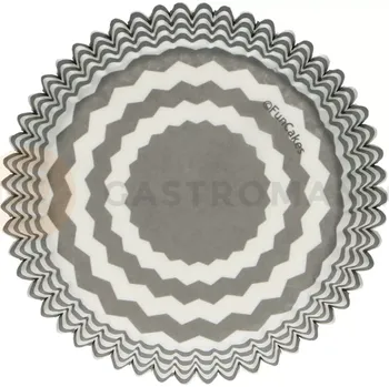 Kuchyňská sůl Košíčky na cupcake, průměr 5 cm, 48 ks s šedobílým cikcakem | FUNCAKES, FC4210