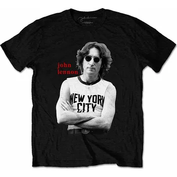 Pánská móda John Lennon tričko, New York City B&amp;W Black, pánské S