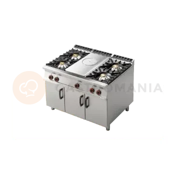 Sporák Sporák tálový plynový s 4 hořáky a skříňkou 35 kW | RM GASTRO, TP4 912 G