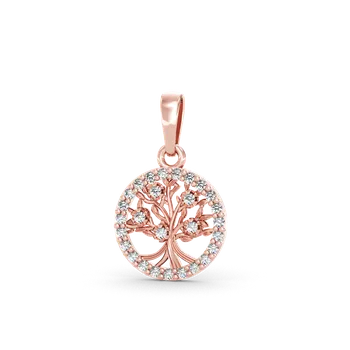 Přívěsek SOLUNA VIDANI zlatý přívěsek se zirkony STROM ŽIVOTA růžové zlato