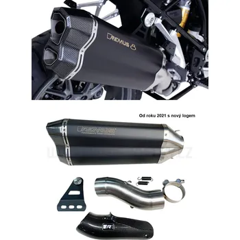 Výfuk pro motocykl Výfukový tlumič + karbonový tepelný štít - NEREZ ČERNÝ - 0584782 088016