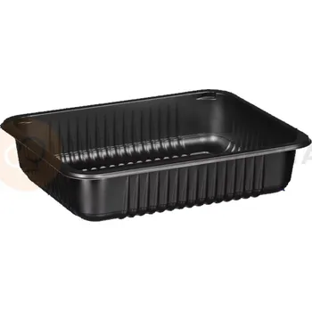 Černý, 1 - komorový box, vhodný k zatavení, 227x178x60 mm, 320 ks, žebrovaný | CHEFFY, Matipack W1 622RD