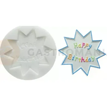 Výroba svíčky Forma na cukrovou hmotu SLK 038 - nápis Happy Birthday, 10 cm | SILIKOMART, Sugarflex Happy Birthday