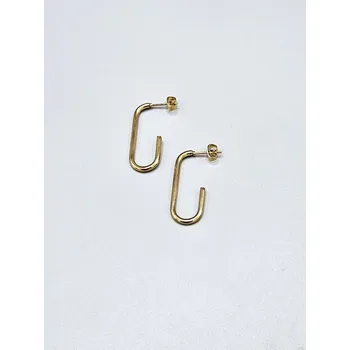 Náušnice Ocelové náušnice - Oválky ve zlaté barvě