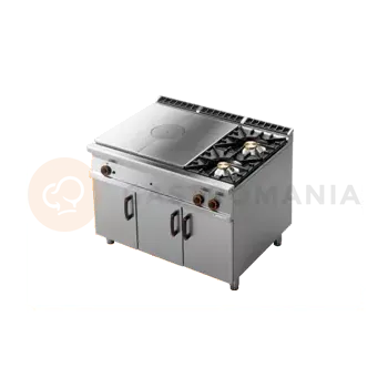 Sporák Sporák tálový plynový s 2 hořáky a skříňkou 29 kW | RM GASTRO, TP2 912 G