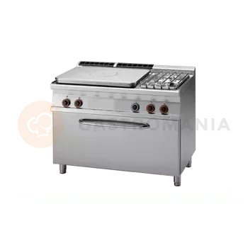 Sporák Sporák tálový plynový s 2 hořáky a plynovou troubou 3x GN 1/1 | RM GASTRO, TPF2 712 G/P