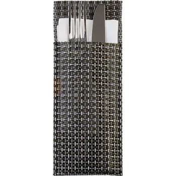 Příbor Pouzdro na příbory 24 x 9 cm, stříbrno-šedé, sada 6 ks | APS, 60551