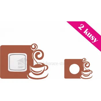 Samolepící dekorace Dekorace-steny.cz - Samolepky na vypínač - Šálek kávy - 519