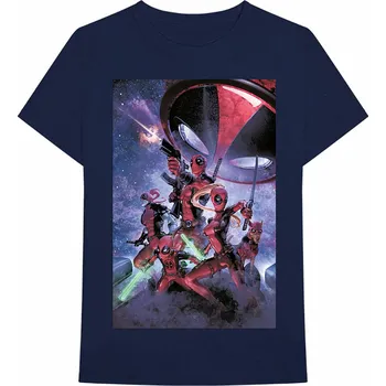 Pánská móda Deadpool tričko, Deadpool Family Navy Blue, pánské XXL