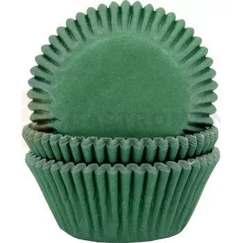 Kuchyňská sůl Košíčky na cupcake, průměr 5 cm, 50 ks tmavě zelená | HOUSE OF MARIE, HM5963