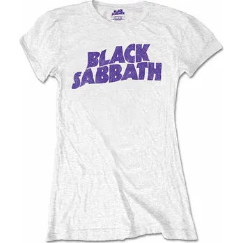 Dámské tričko Black Sabbath tričko, Wavy Logo Vintage White Girly, dámské XL