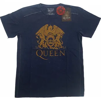 Pánská móda Queen tričko, Classic Crest Snow Wash Navy, pánské S
