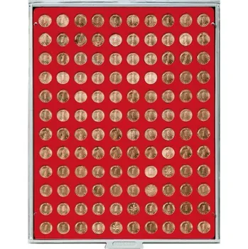 Obal pro sběratelský předmět Lindner 120 polí do 16,5 mm Barva: Červená