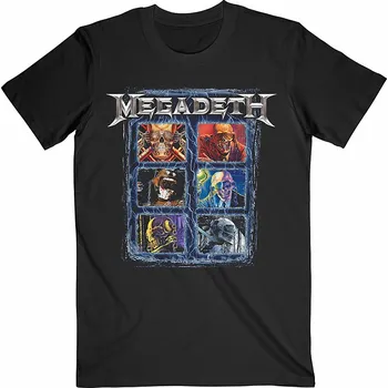 Pánská móda Megadeth tričko, Vic Head Grid Black, pánské M