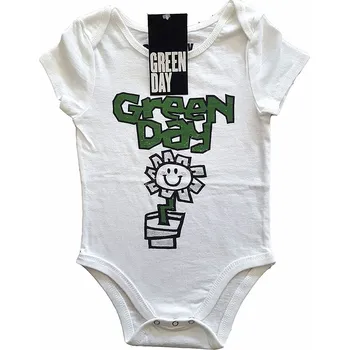 Green Day kojenecké body tričko, Flower Pot White, dětské XXXL velikost XXXL (24 měsíců)
