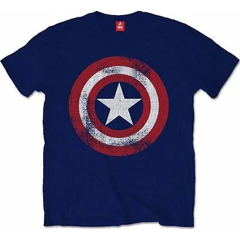 Pánská móda Captain America tričko, Distress Shield, pánské XXL