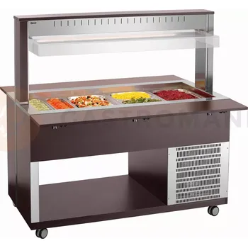 Bufetový vozík, chladící 4x GN1/1, Barva: wenge, 1500x1250x1425 mm | BARTSCHER, K4110-200W