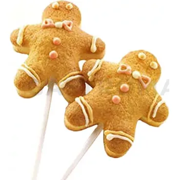 Výroba svíčky Forma na zákusky, lízátka, čokoládu 4 x panáček + 50 dřívek | SILIKOMART, Ginger Pop