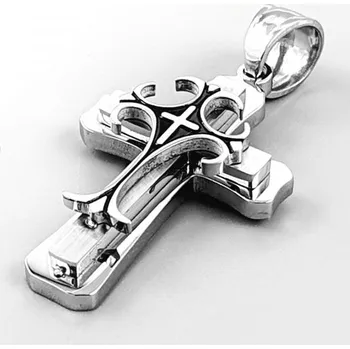 Přívěsek Ocelový přívěsek - Kříž zdobený