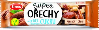 Čokoládová tyčinka EMCO Super ořechy bez cukru 35 g pekanový ořech