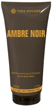 Sprchový gel Yves Rocher Ambre Noir pánský sprchový gel na tělo a vlasy 200 ml