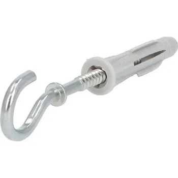 Hmoždinka uzlovací s lemem a háčkem UH-LC 8x51, do plných i dutých mat., šedá, ELEMAN 1734674