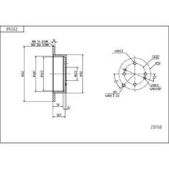 Brzdový kotouč Brzdový kotouč HART 231 768
